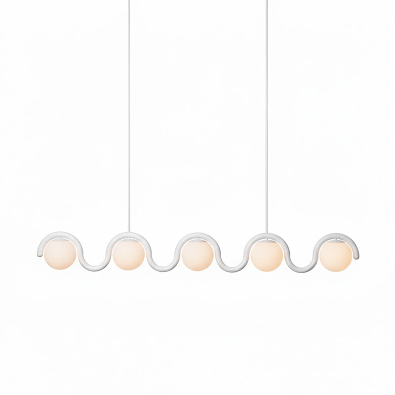 Ovelia Lustre Linéaire Rouge & Argenté