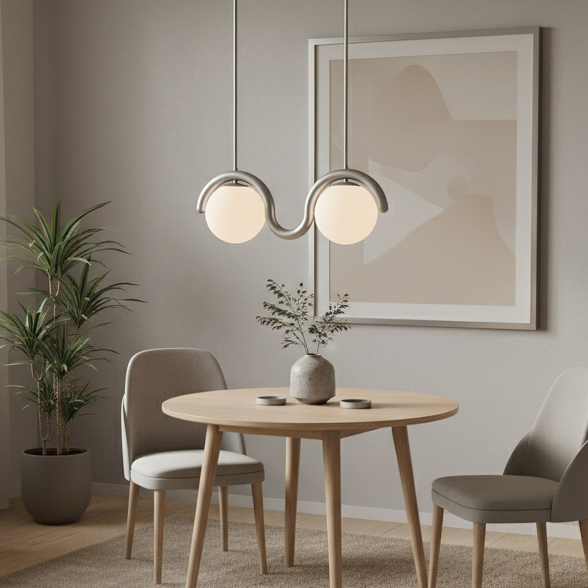 Ovelia Lustre Linéaire Rouge & Argenté