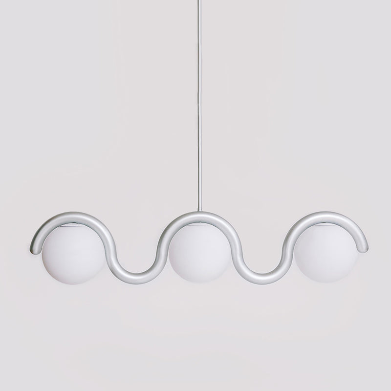 Ovelia Lustre Linéaire Rouge & Argenté