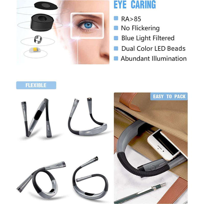LED-leselampe Med Justerbar Lysstyrke – Oppladbart Batteri For Kontor Og Lesing