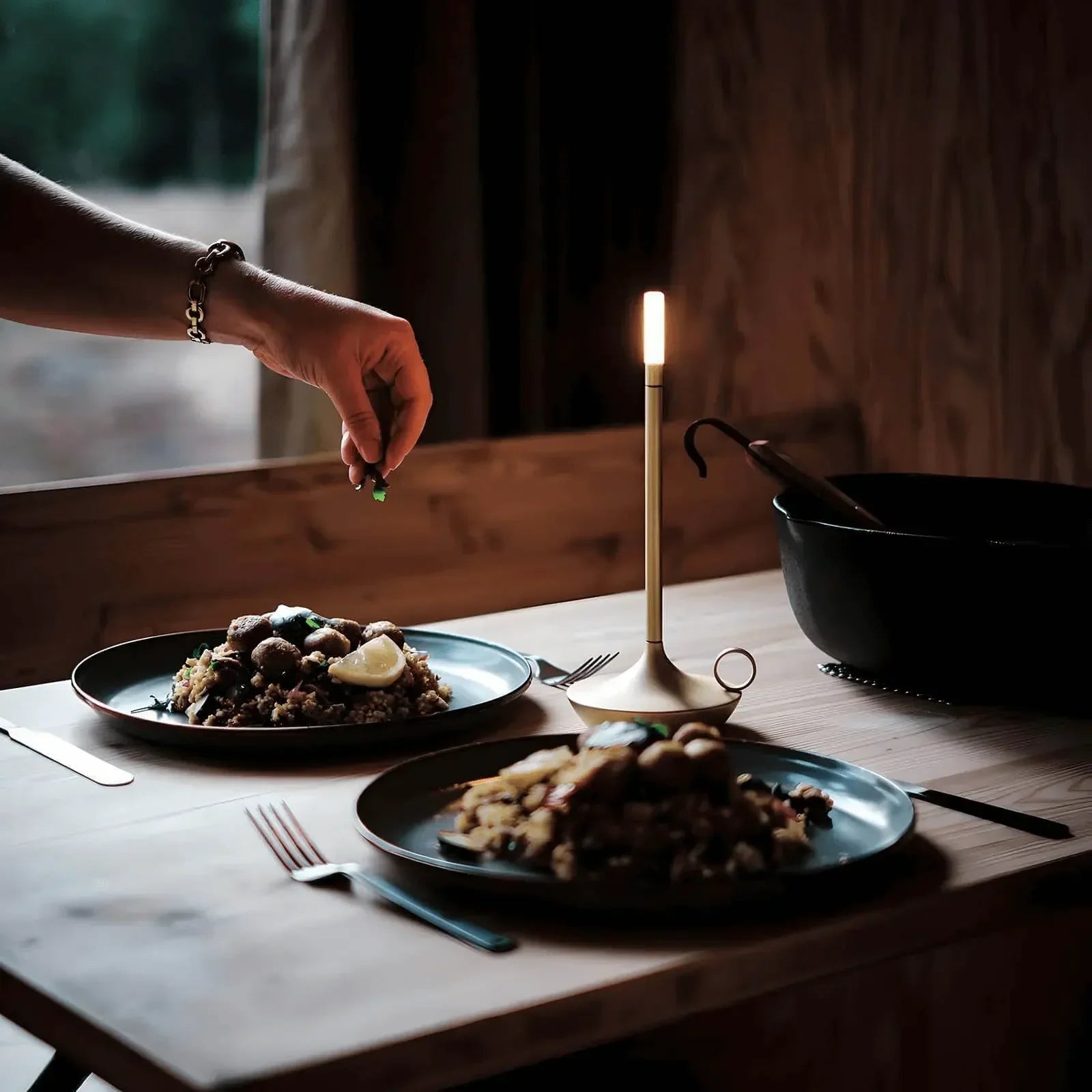 Lampe de table nordique en forme de bougeoir