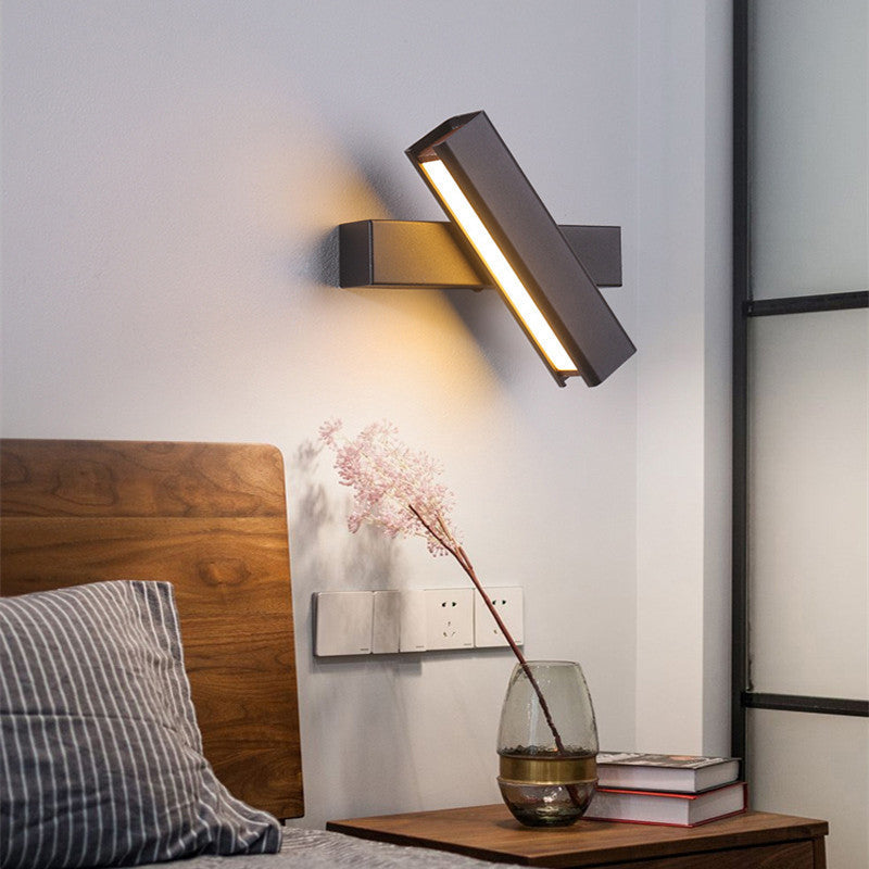 Applique murale Led 360 en metal et bois