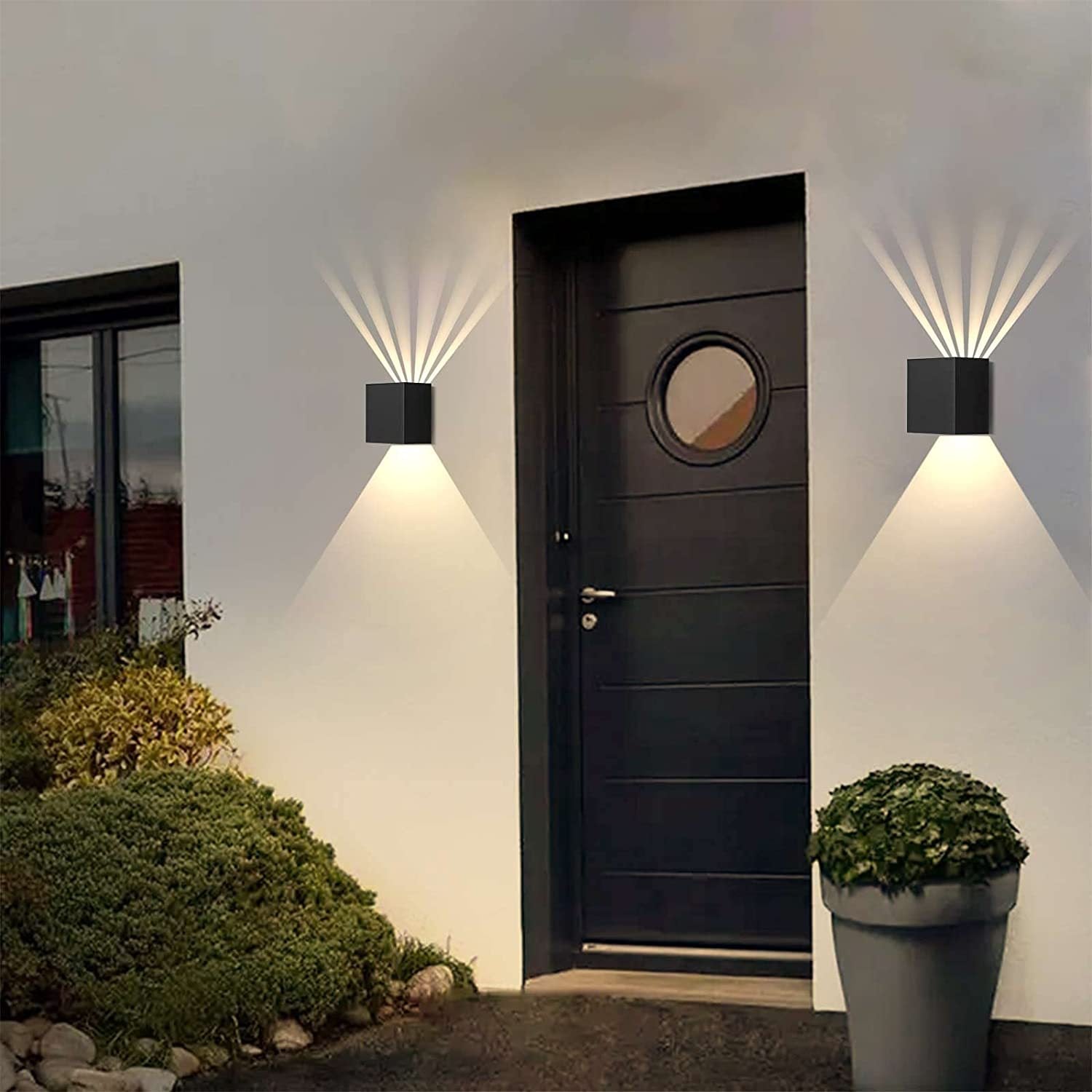 Applique murale extérieure Led Carré Noir