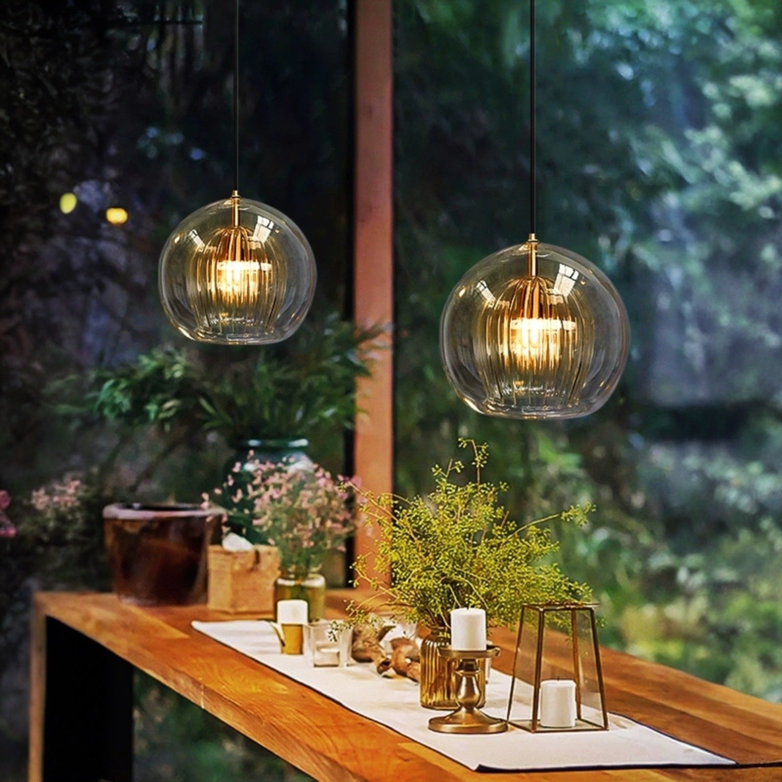 Suspension verre soufflé design nordique moderne