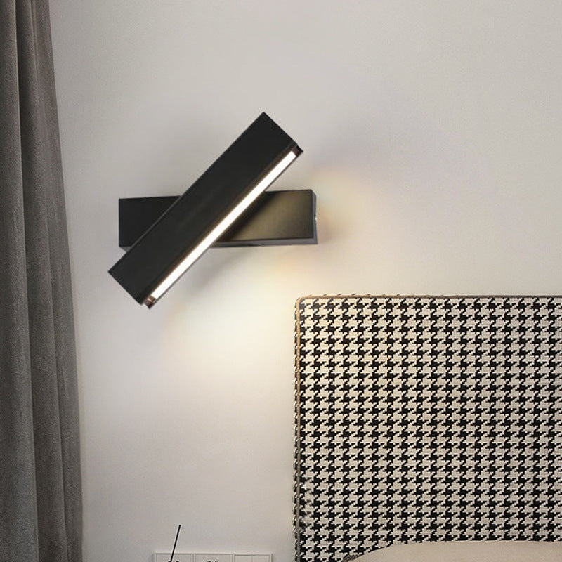 Applique murale Led 360 en metal et bois