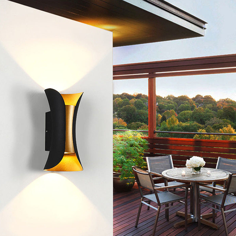 Applique murale extérieure Doré Led