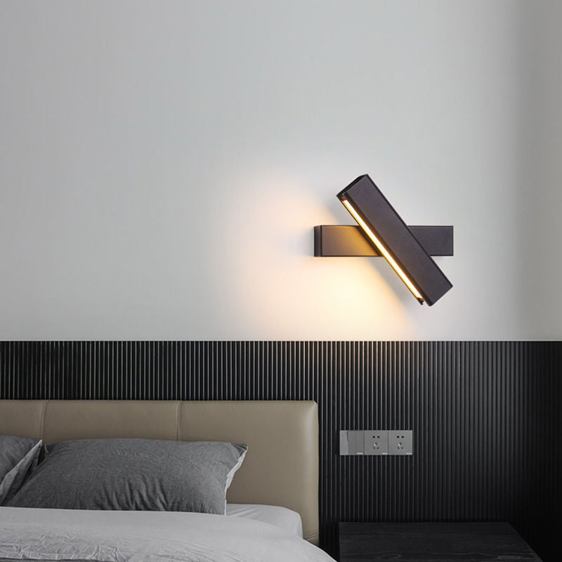 Applique murale Led 360 en metal et bois