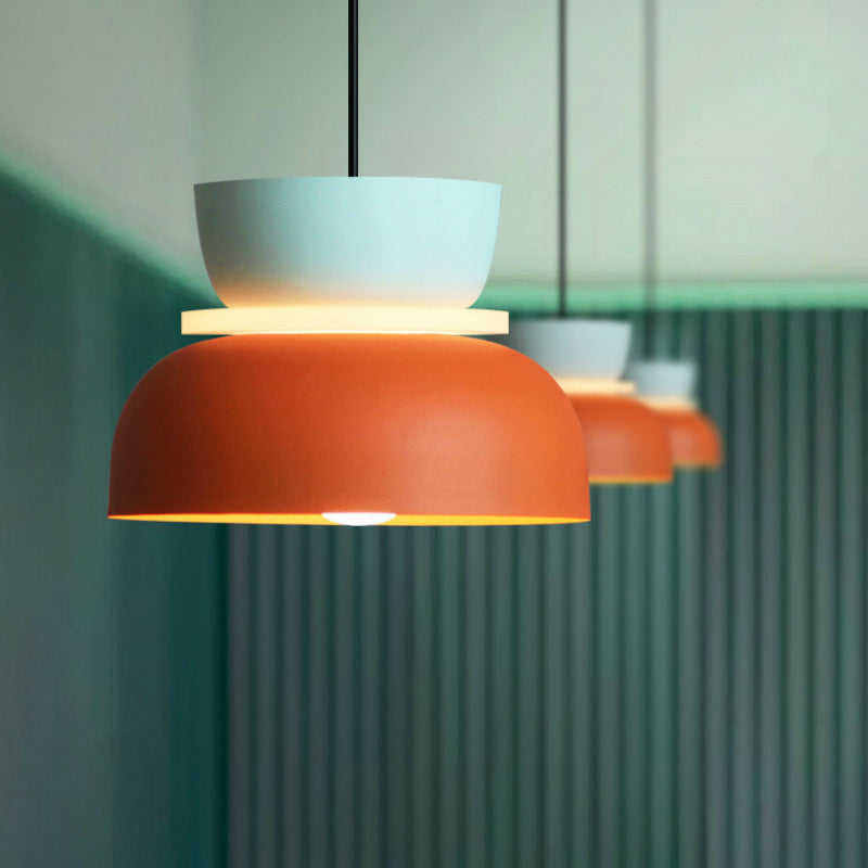 Suspension Macaron Bicolore grand modèle