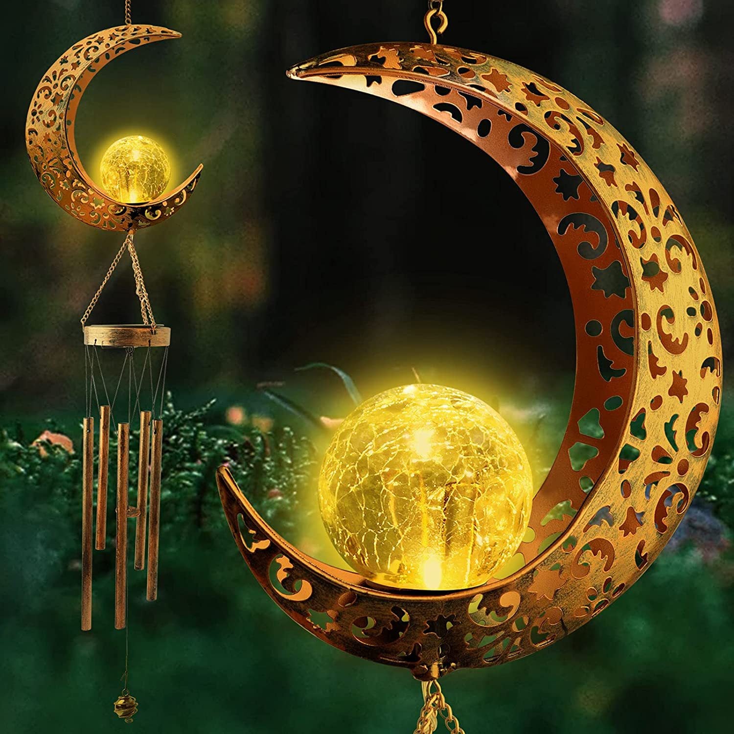 Lampe solaire d'extérieur Carillon Design Lune