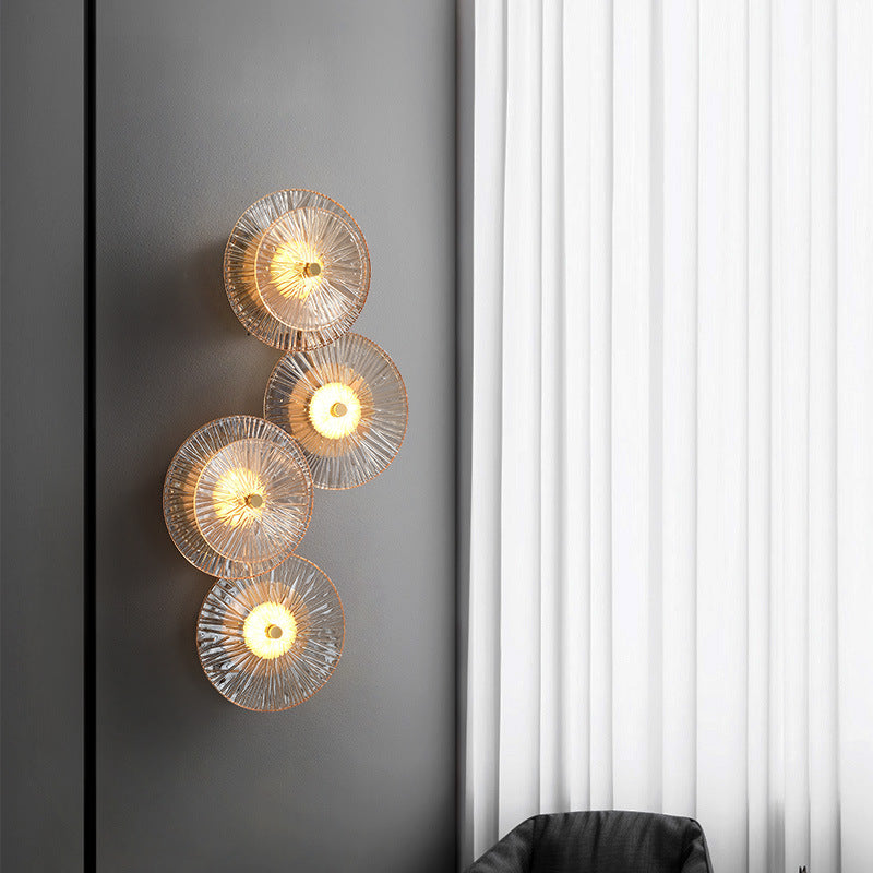 Applique murale Led disques en verre