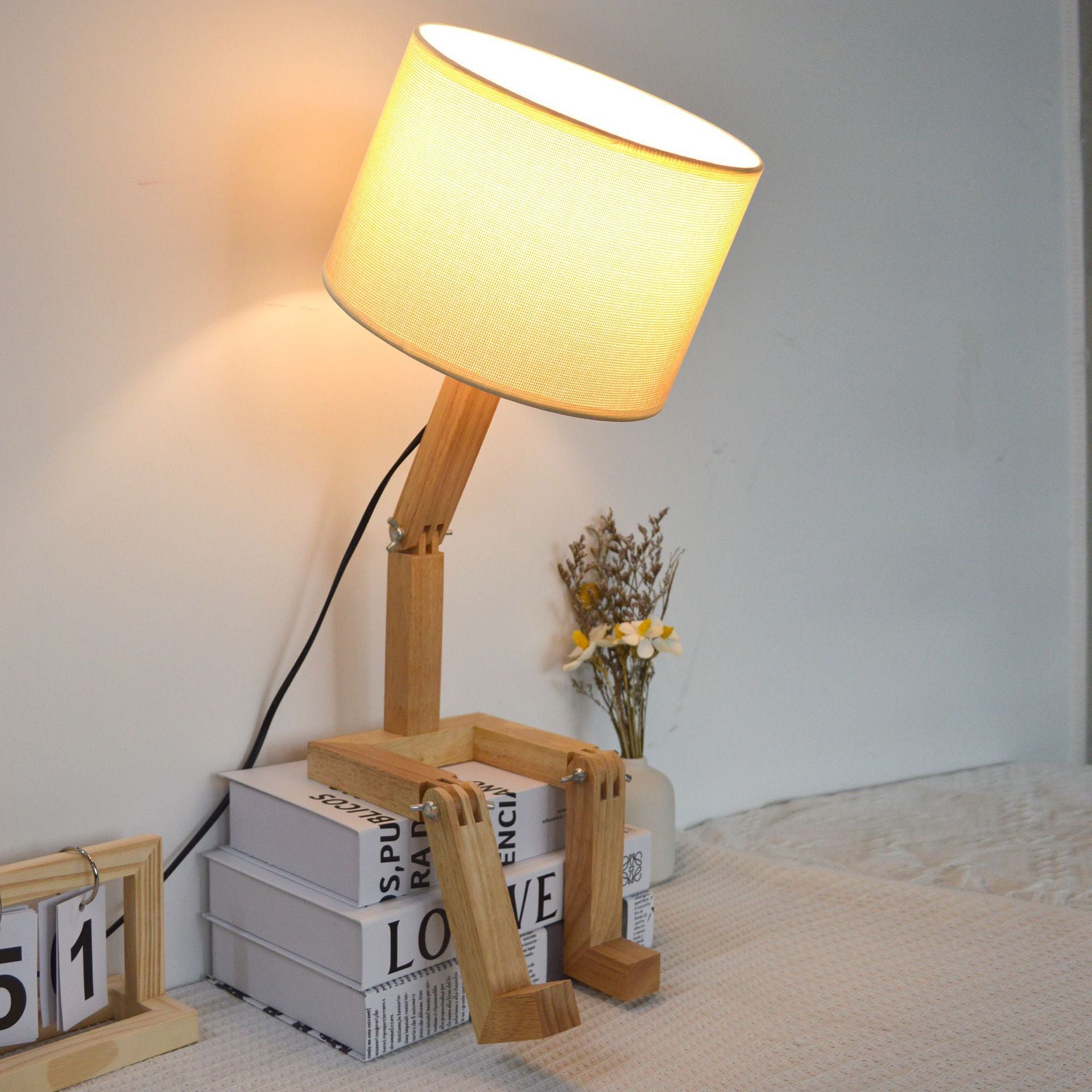 Lampe de chevet Bois articulé
