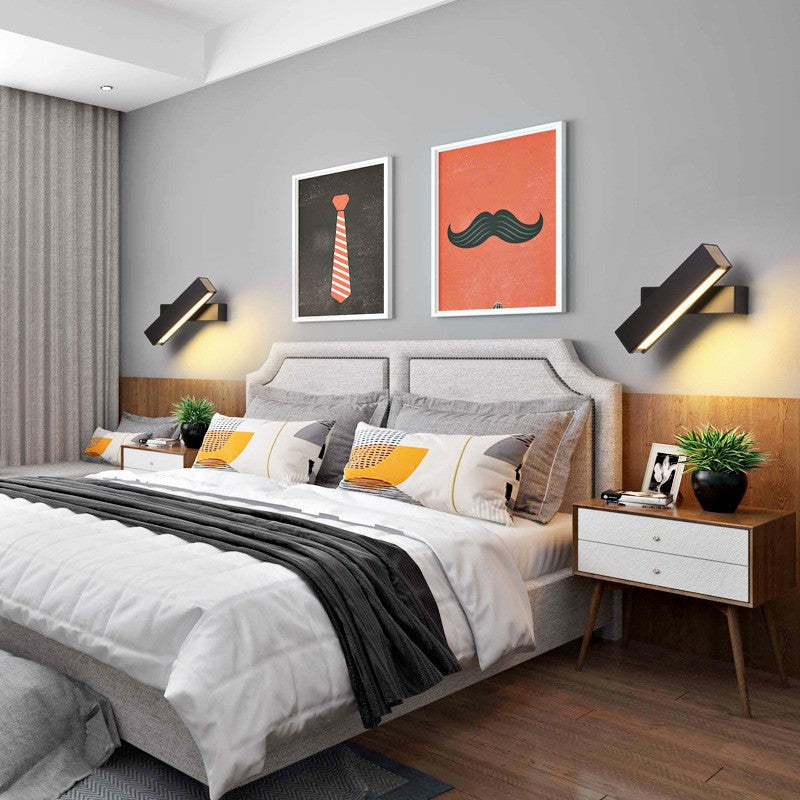 Applique murale Led 360 en metal et bois