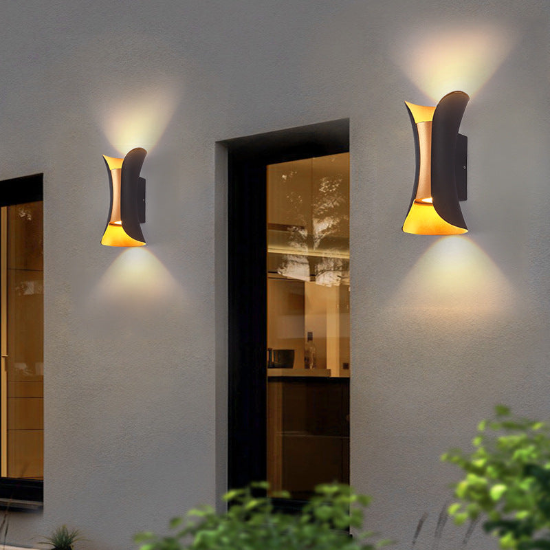Applique murale extérieure Doré Led