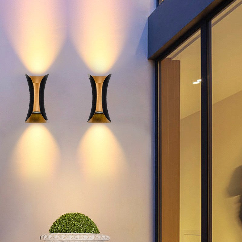 Applique murale extérieure Doré Led