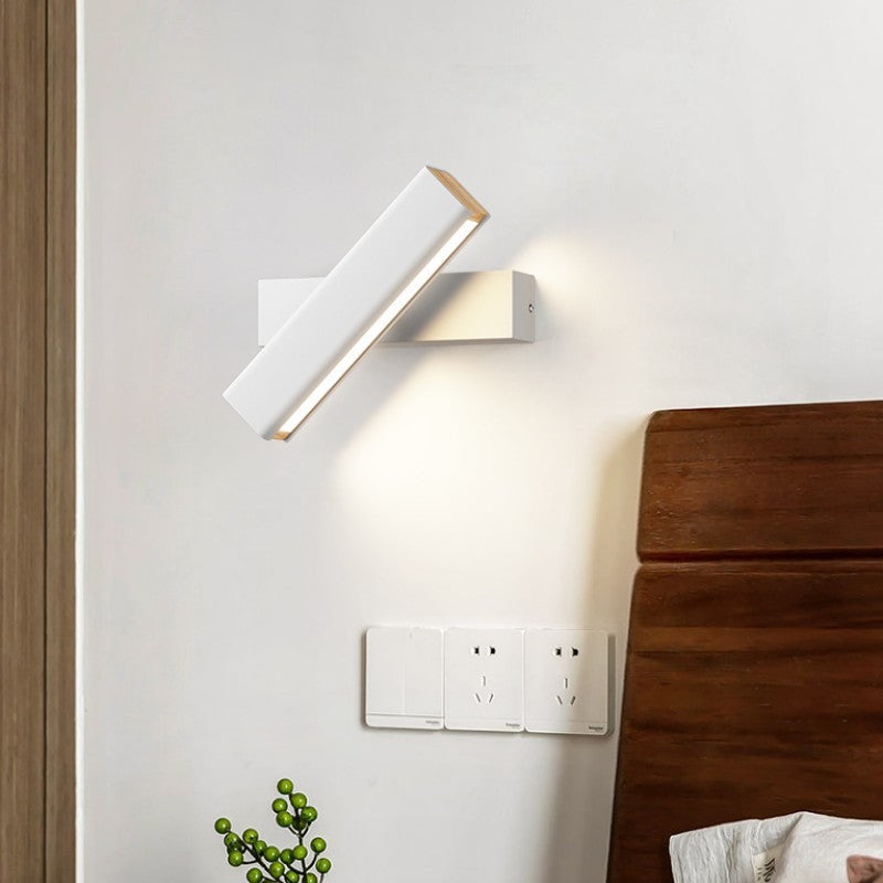 Applique murale Led 360 en metal et bois