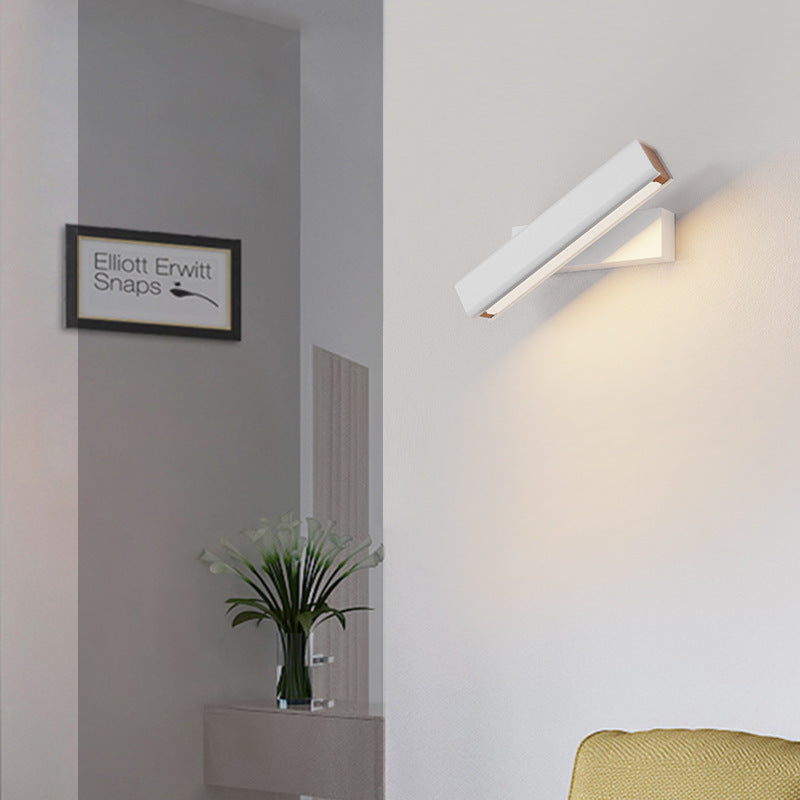 Applique murale Led 360 en metal et bois