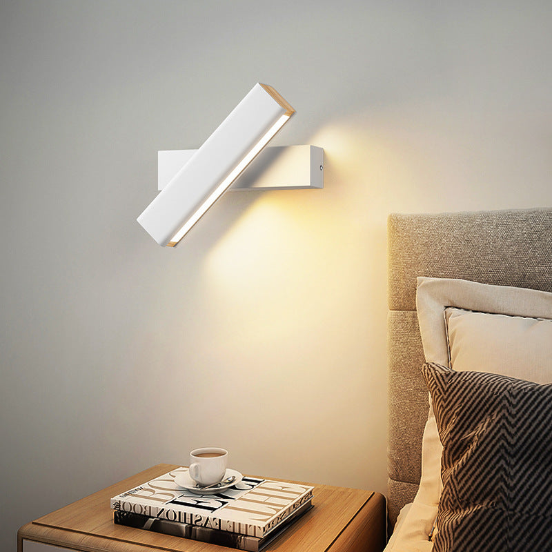 Applique murale Led 360 en metal et bois