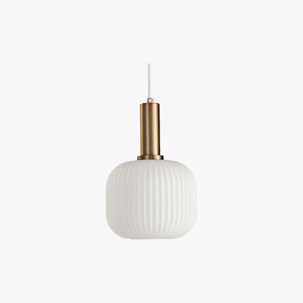 Orlina – Moderne rund pendellampe i hvitt glass