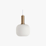 Orlina – Moderne rund pendellampe i hvitt glass