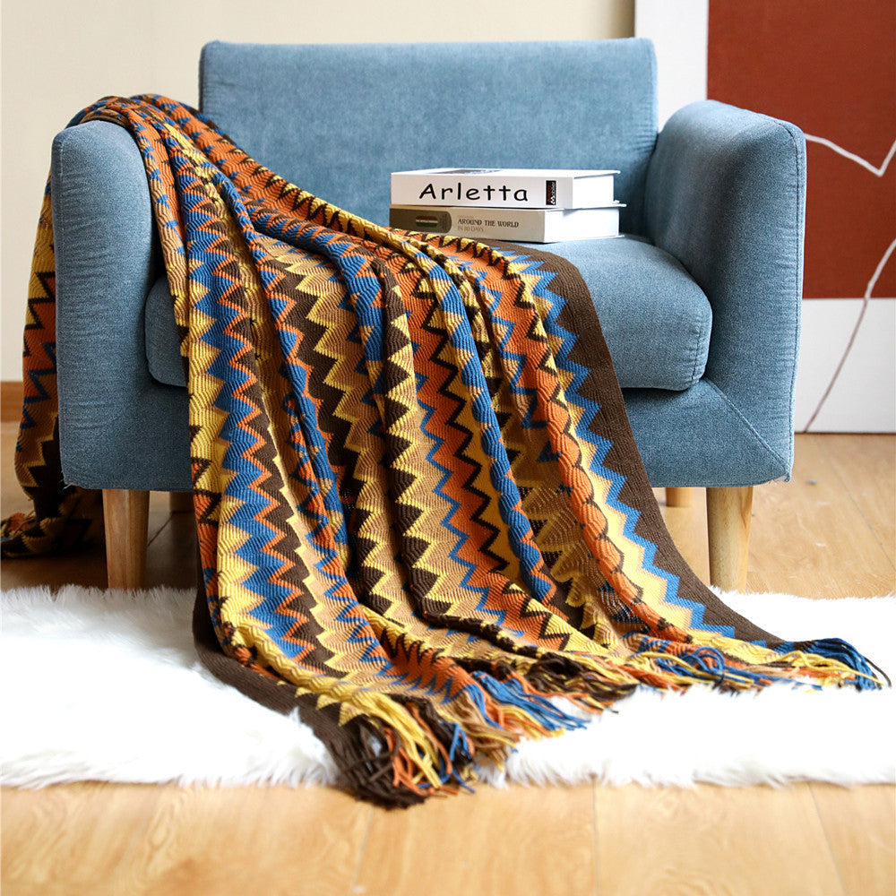 TerraLoom – Plaid à motif chevron doux et chaleureux pour la maison