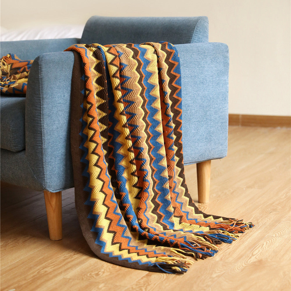 TerraLoom – Plaid à motif chevron doux et chaleureux pour la maison