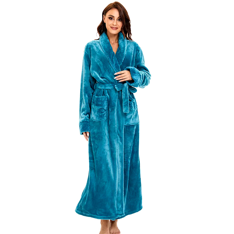 Peignoir d’hiver en polaire femme extra-long
