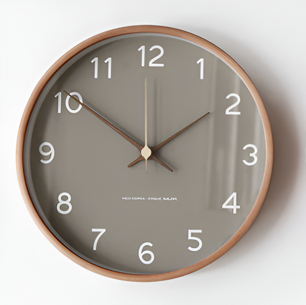 Horloge murale silencieuse en bois – Design nordique