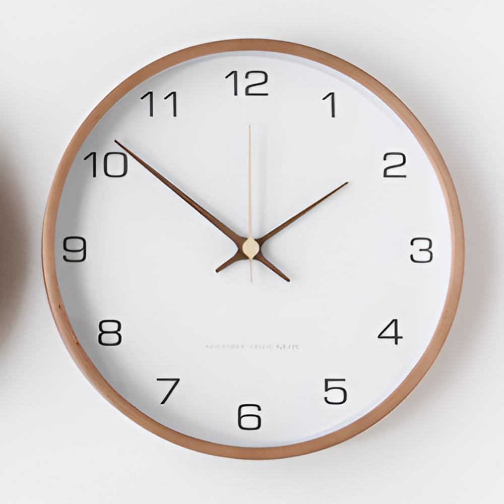 Horloge murale silencieuse en bois – Design nordique