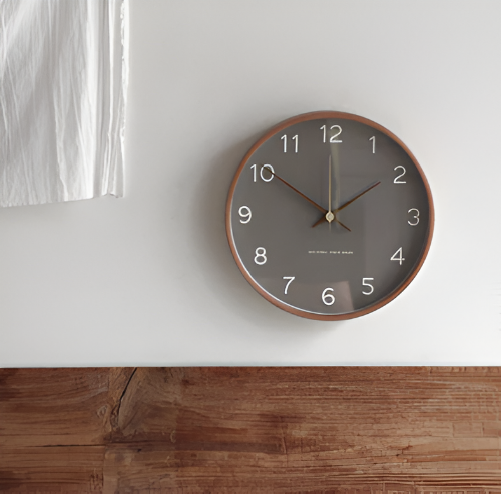 Horloge murale silencieuse en bois – Design nordique
