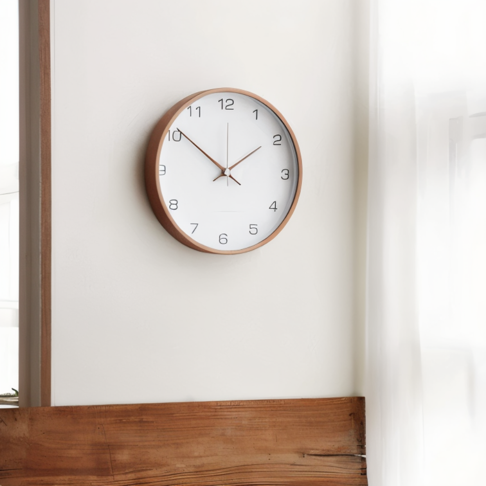 Horloge murale silencieuse en bois – Design nordique