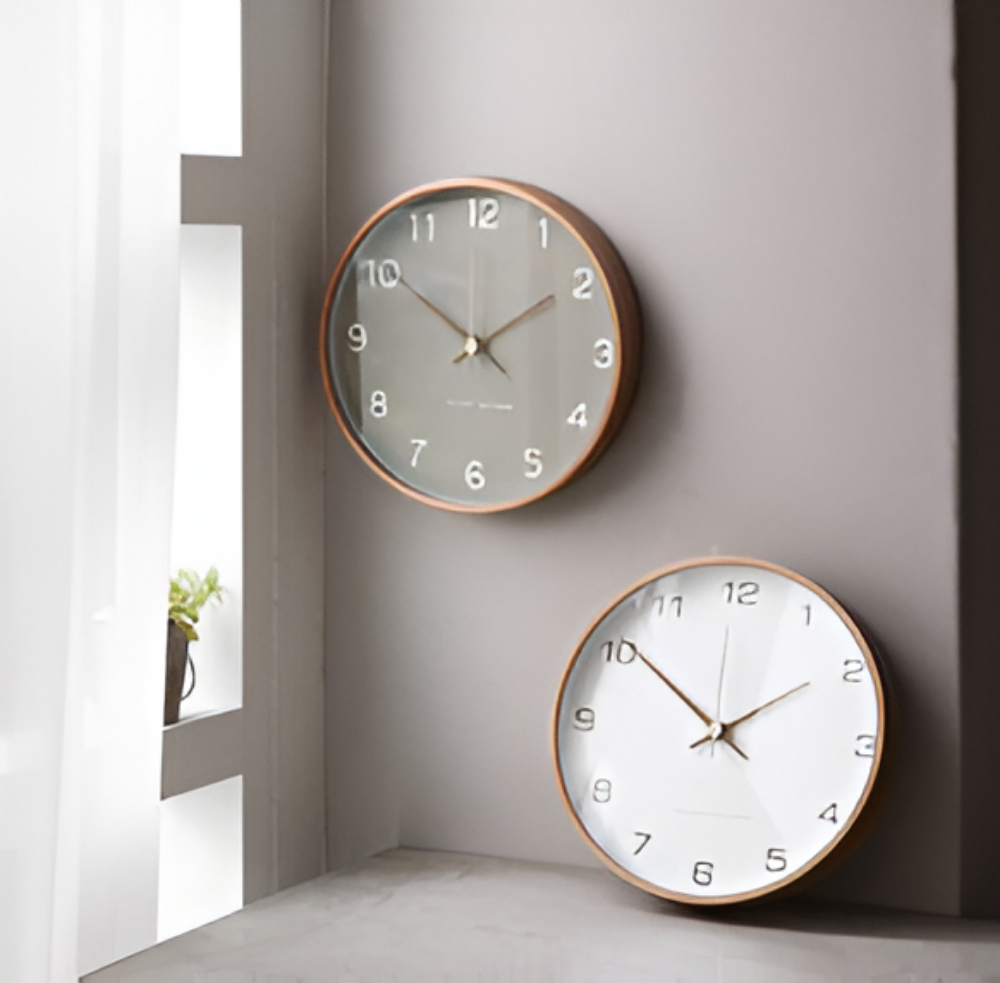 Horloge murale silencieuse en bois – Design nordique
