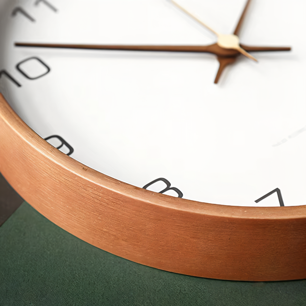 Horloge murale silencieuse en bois – Design nordique