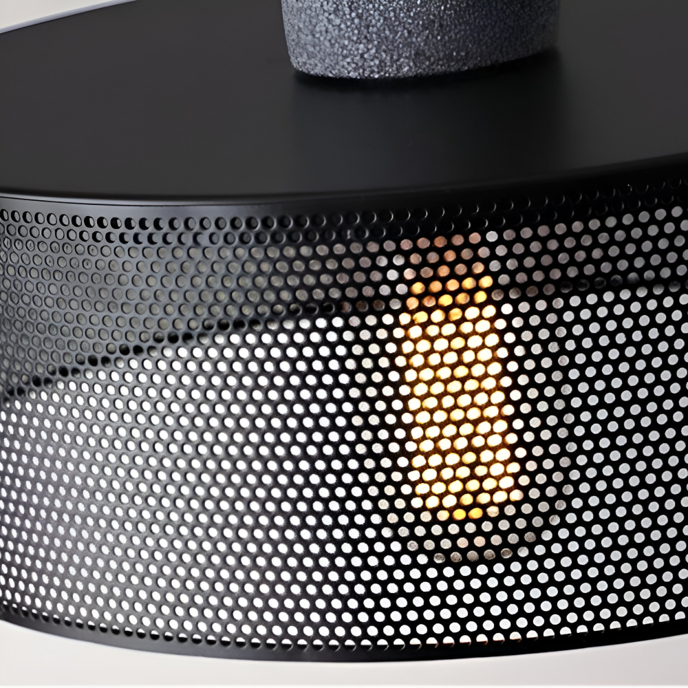 Suspension industrielle noire rétro moderne