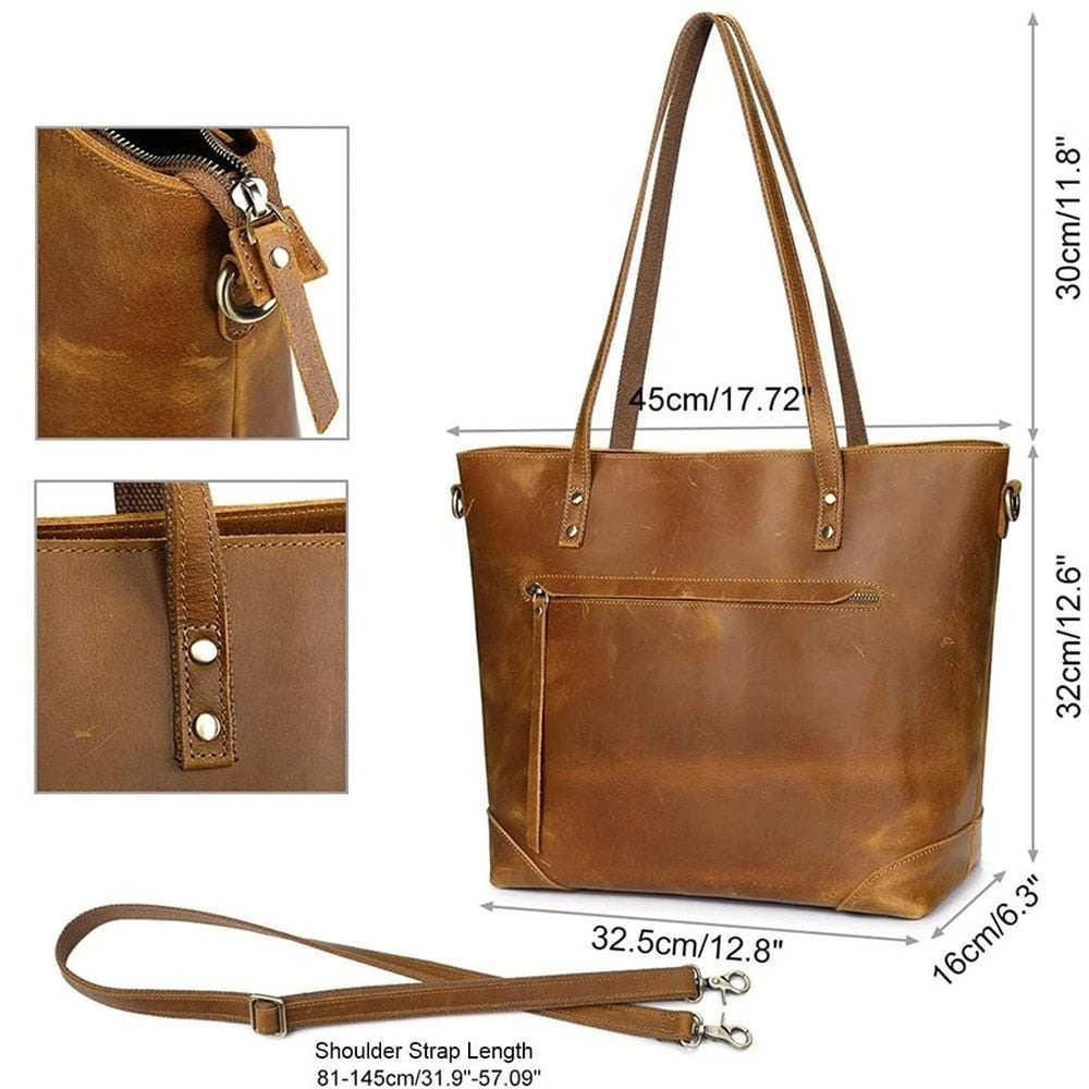 Sac à Main Tote Vintage en Cuir PU Élégant – Capacité XL et Polyvalent