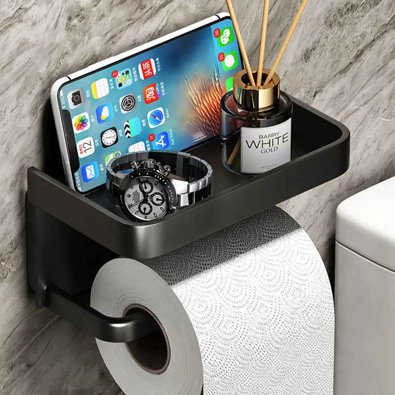 PaperNest - Porte-papier toilette avec étagère de rangement moderne