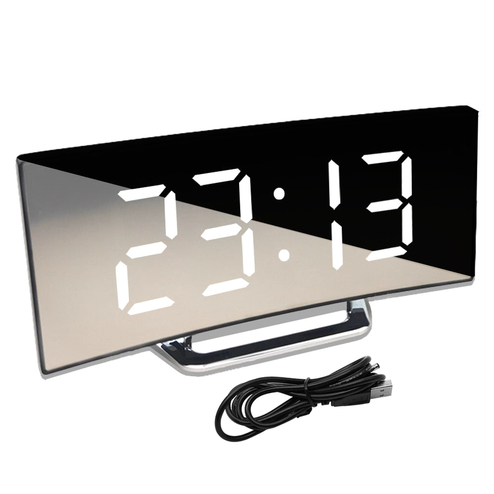 LED-vekkerklokke med høy lysstyrke, temperaturvisning og smart display – Modell TimeLux