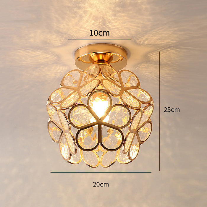 Blomstermønstret glass taklampe