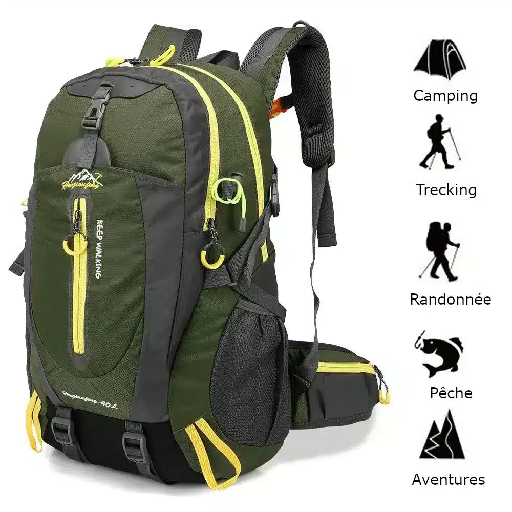 Sac à Dos Randonnée Imperméable 40L - Camping | Montagne | Trekking