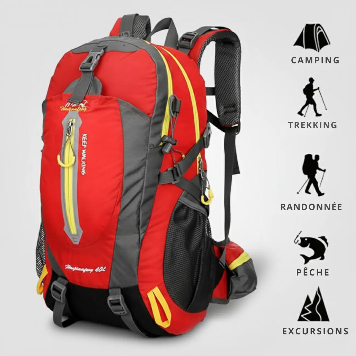 Sac à Dos Randonnée Imperméable 40L - Camping | Montagne | Trekking