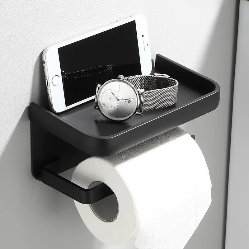 PaperNest - Porte-papier toilette avec étagère de rangement moderne