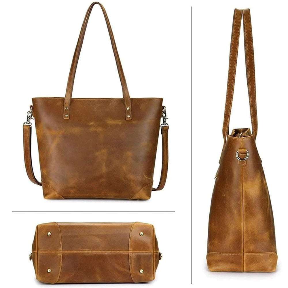 Sac à Main Tote Vintage en Cuir PU Élégant – Capacité XL et Polyvalent