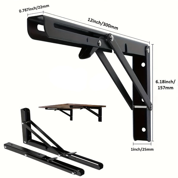 Supports d’Étagère Pliables en Acier Renforcé │ FlexiShelf