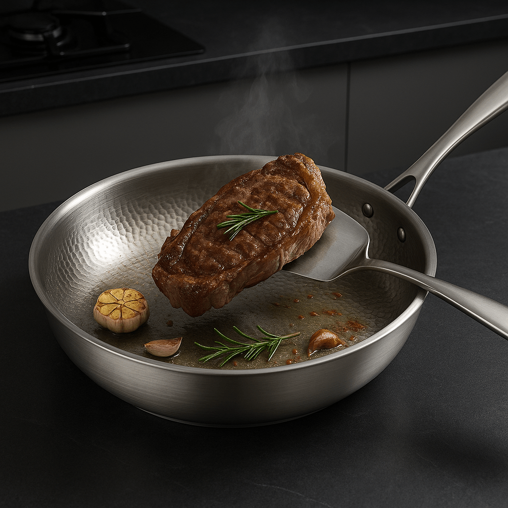 TitanCook – Høykvalitets stekepanne i titan uten belegg, kompatibel med alle typer kokeplater