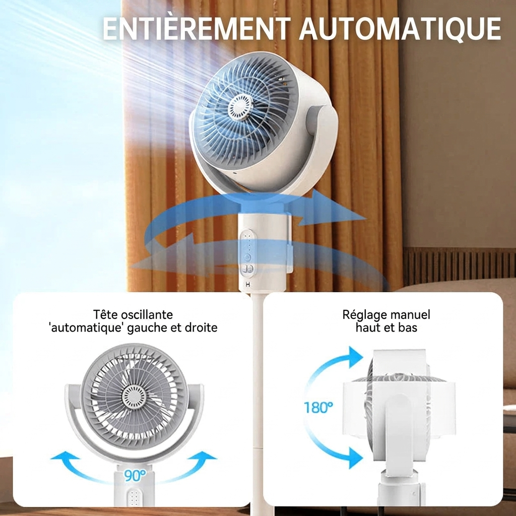 Ventilateur sur pied ultra silencieux – Oscillant avec télécommande