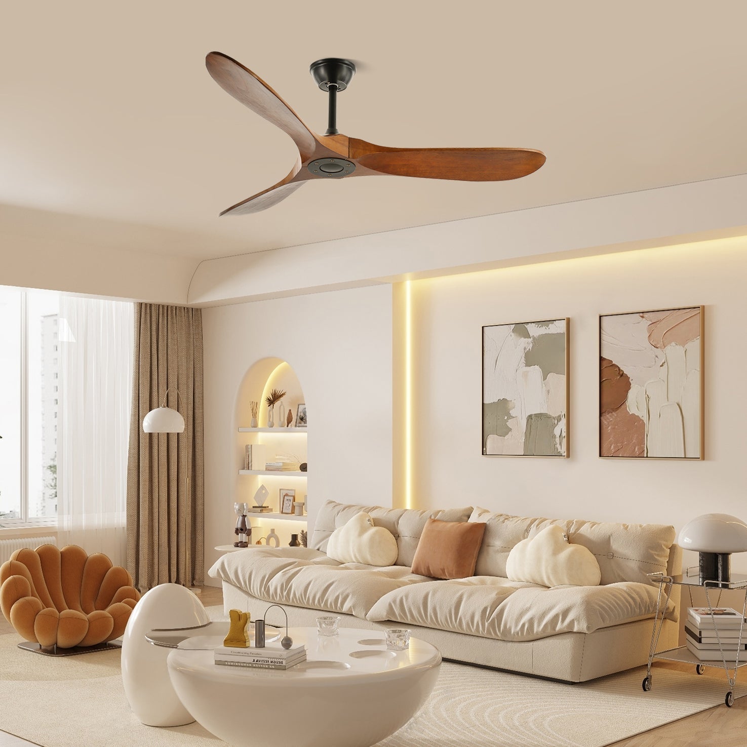 Ventilateur de plafond Noreza en bois