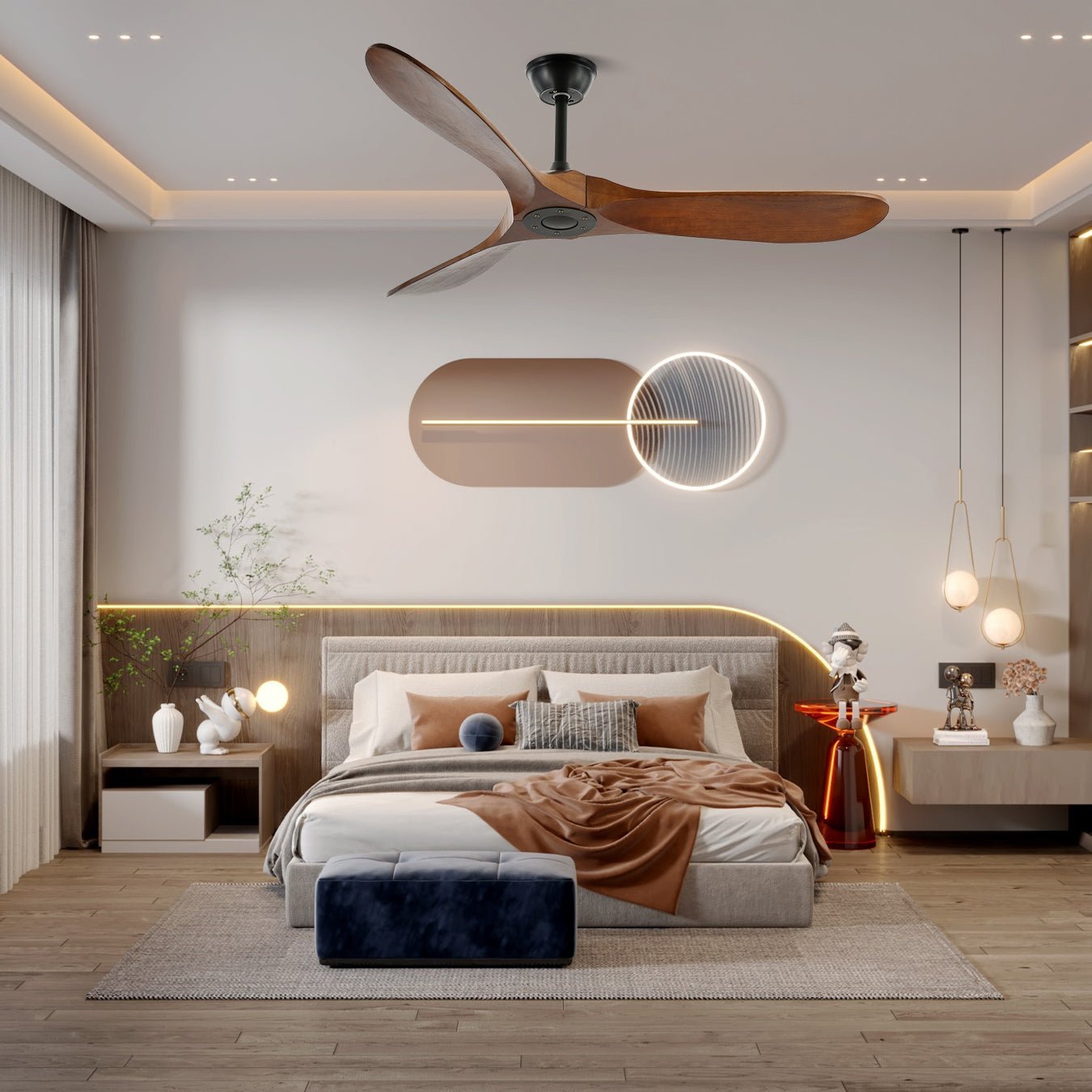 Ventilateur de plafond Noreza en bois