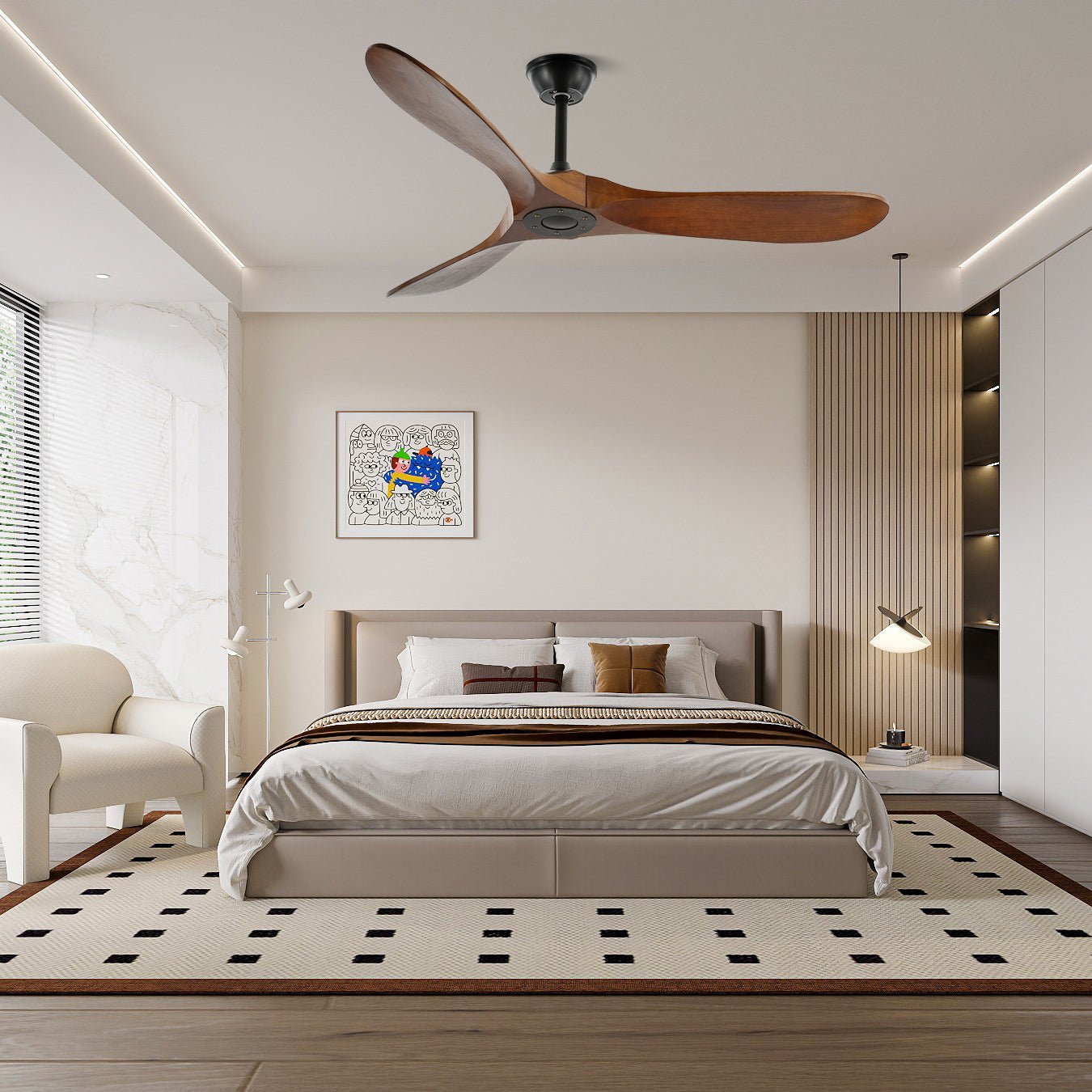 Ventilateur de plafond Noreza en bois