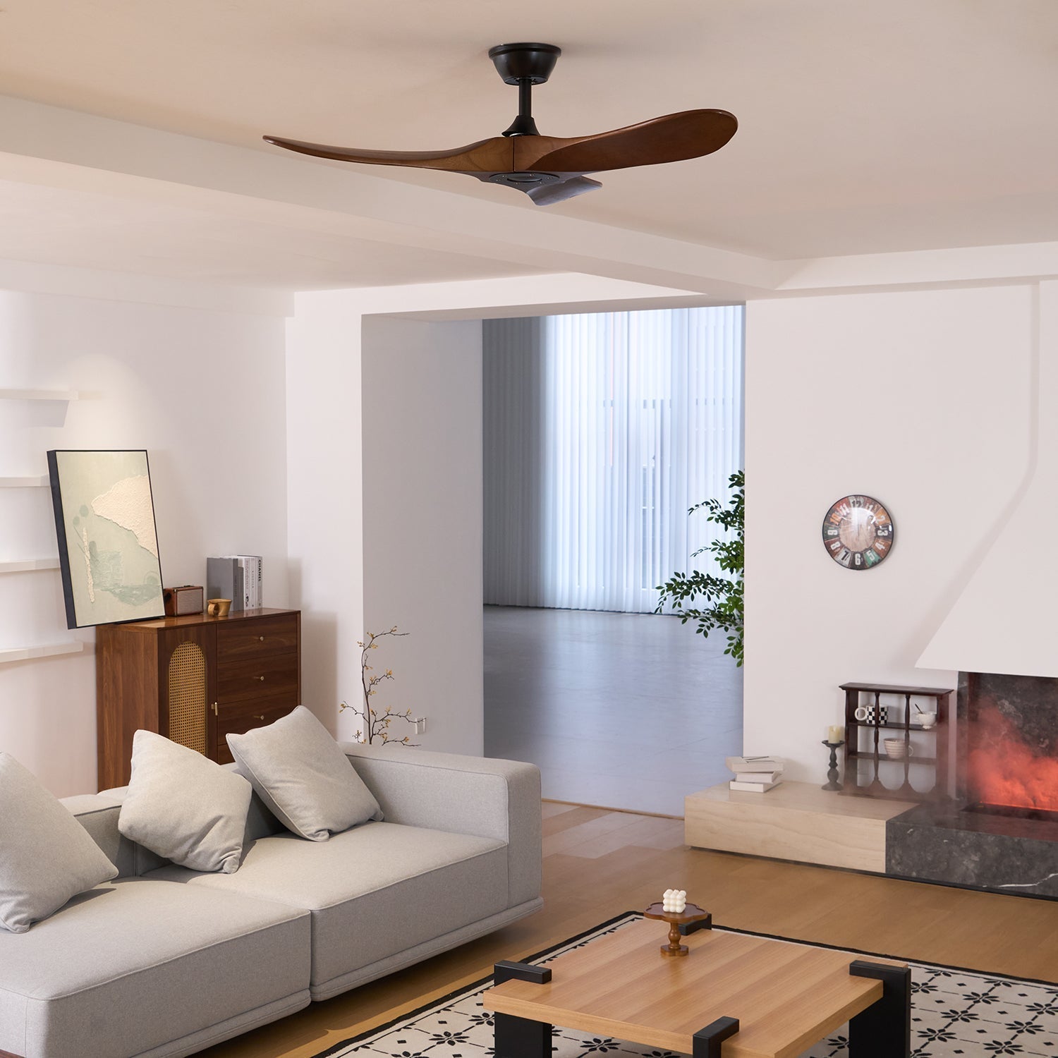 Ventilateur de plafond Noreza en bois