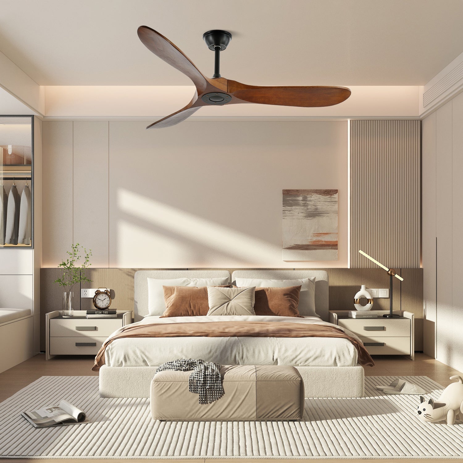 Ventilateur de plafond Noreza en bois