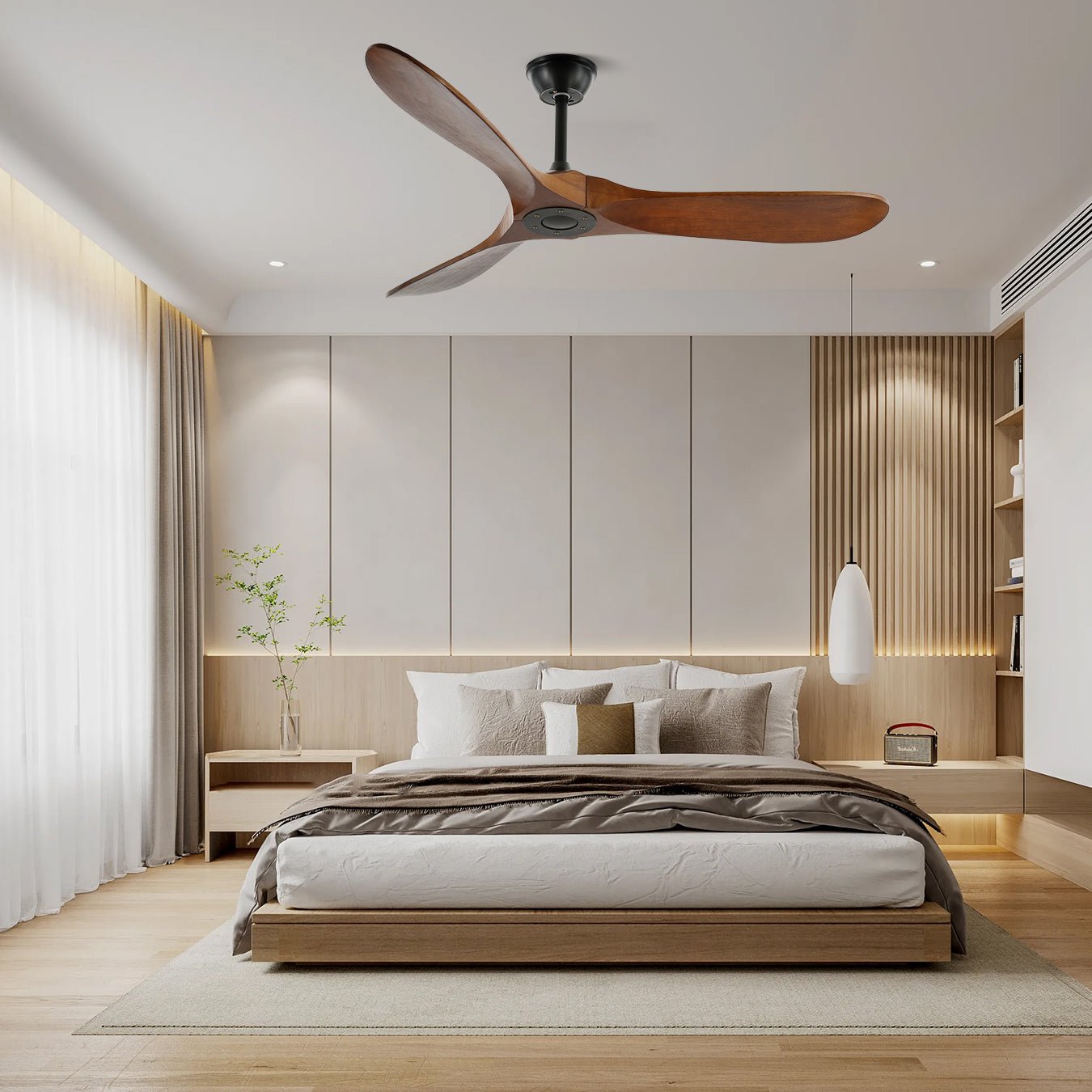 Ventilateur de plafond Noreza en bois